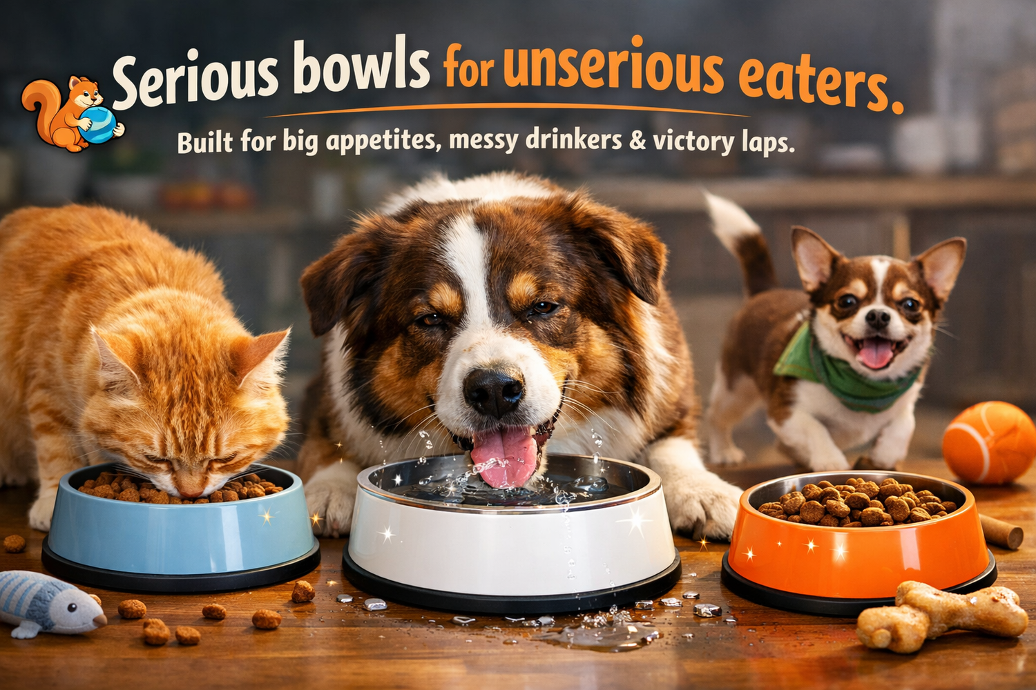 Food and Water bowls for meal and snack time