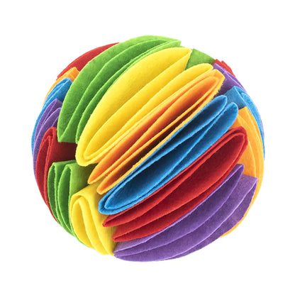 Colorful origami ball red blue purple yellow orange and green