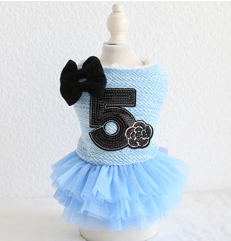 Double Bow Cotton Skirt for Teddy Dog Clothes