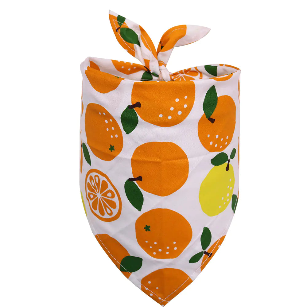 Fabric with fruit pattern on a white background