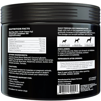 Back label of a supplement container with nutritional information and ingredients listed.