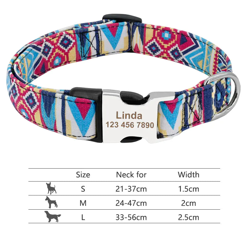 Personalized Adjustable Nylon Dog and Cat Collar