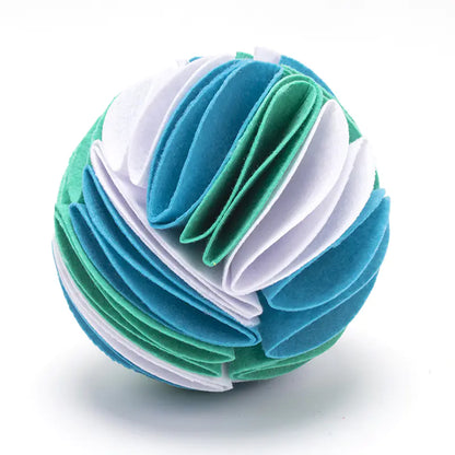 Colorful origami ball green blue and white