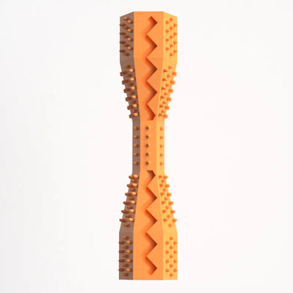 Orange and brown textured object on a white background