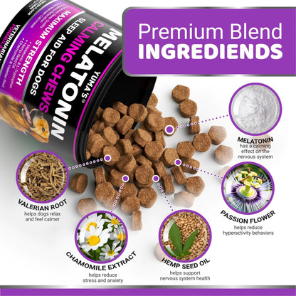 Dog food packaging with ingredients labeled on a white background