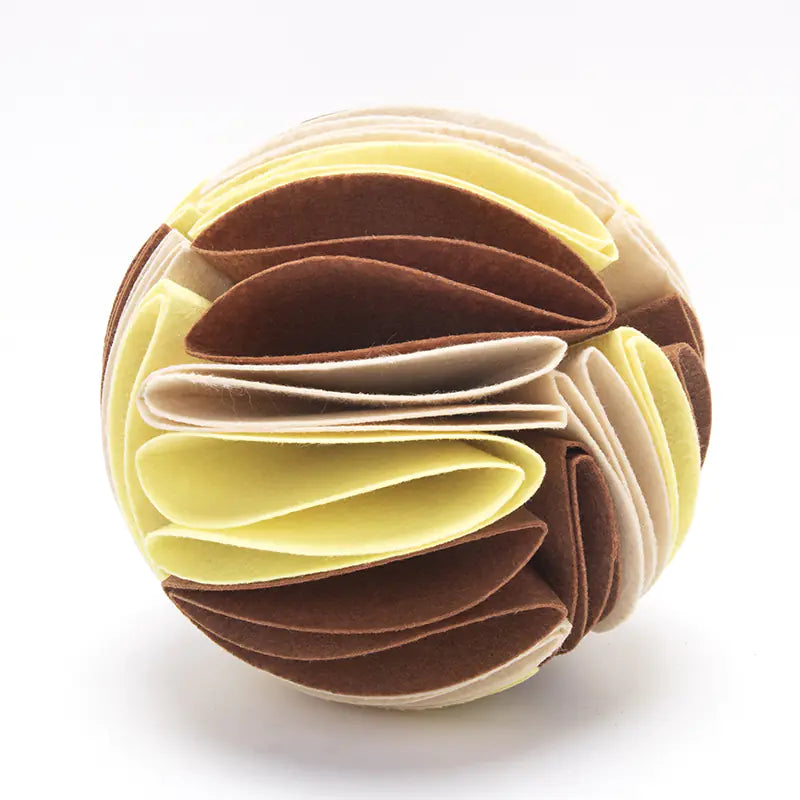 Colorful origami ball brown yellow and tan