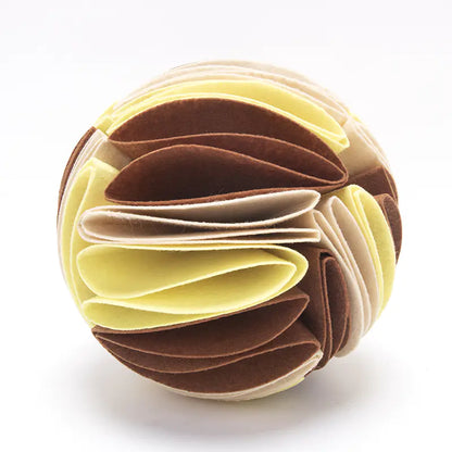 Colorful origami ball brown yellow and tan