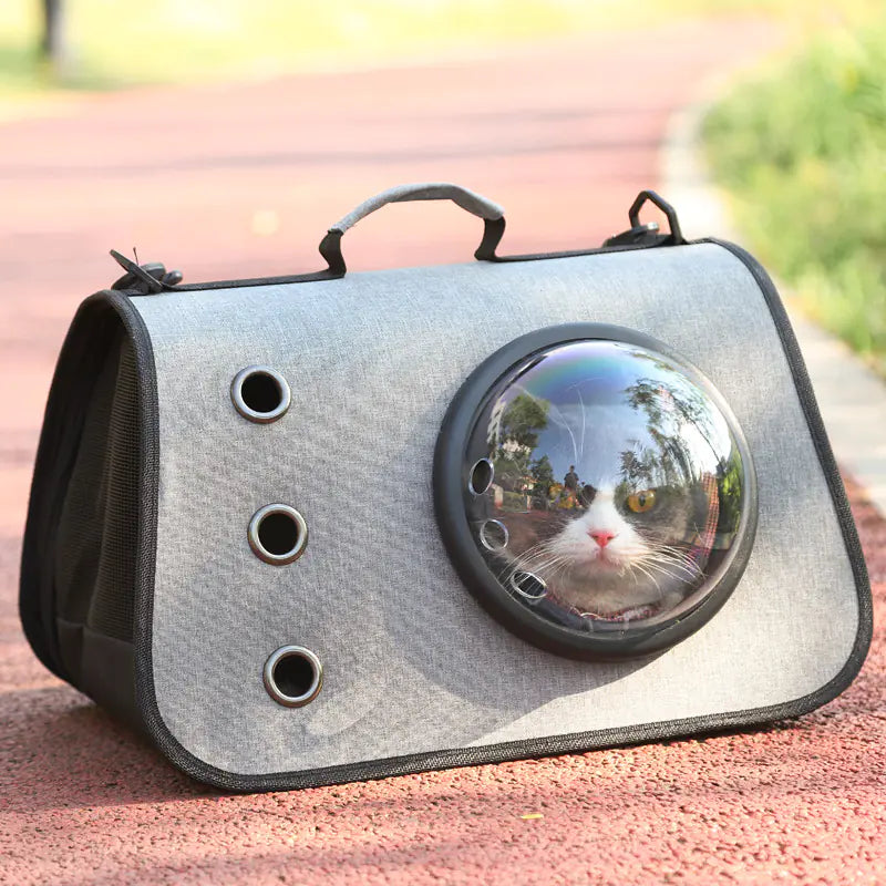 Foldable Cat Backpack with Breathable Mesh Design