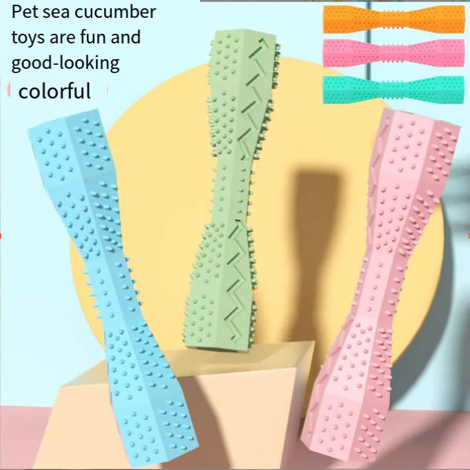 Colorful pet sea cucumber toys on a colorful background