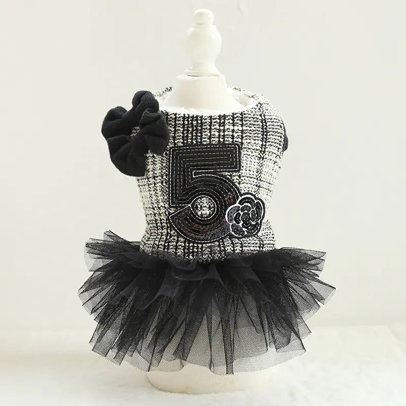 Double Bow Cotton Skirt for Teddy Dog Clothes