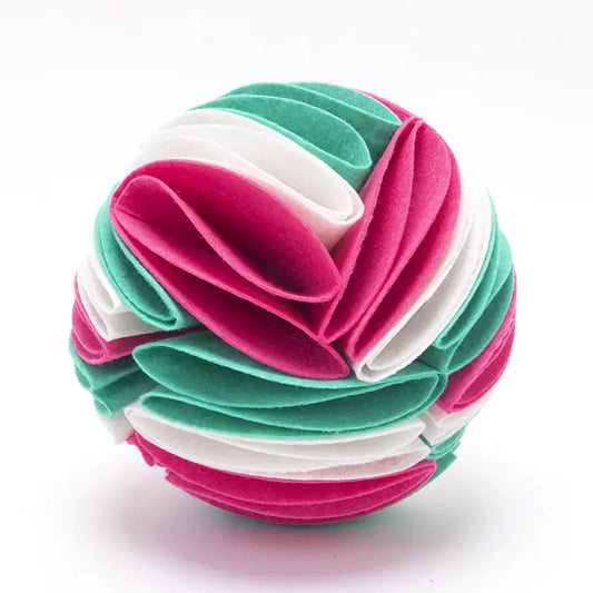 Colorful origami ball green white and pink