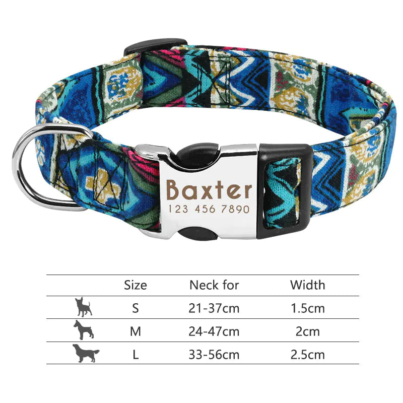 Personalized Adjustable Nylon Dog and Cat Collar