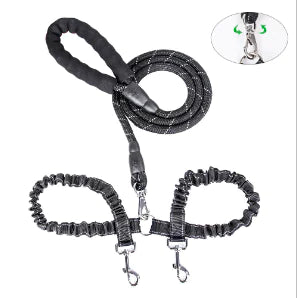 Double Headed Retractable Dog Leash with Pull Rope