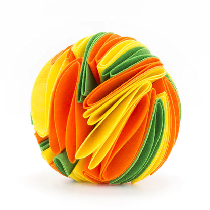 Colorful origami ball yellow orange and green