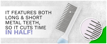 Comb with text on a gray background