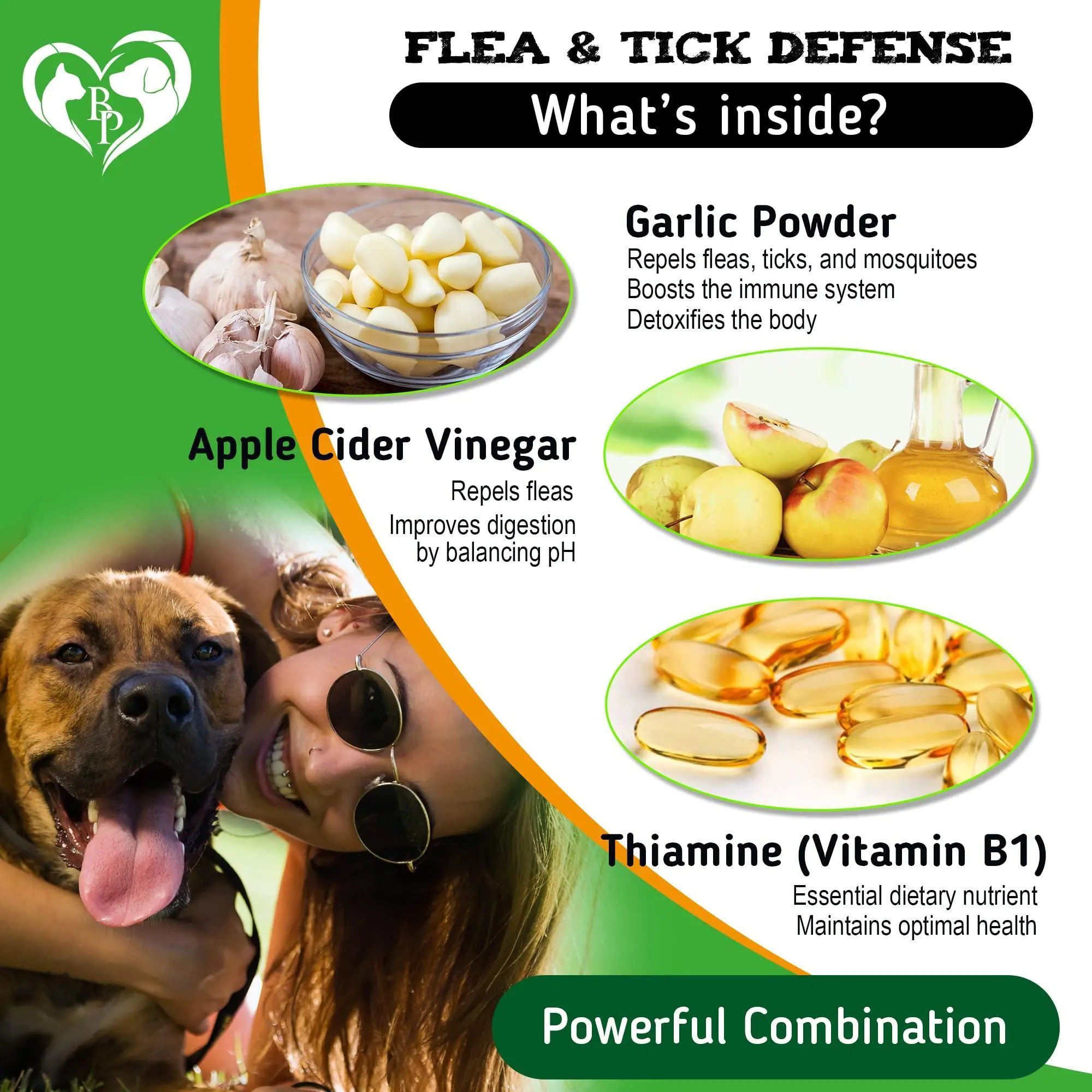 Natural Flea & Tick Prevention Chewable Pills for Dogs